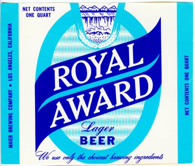 royal award beer label