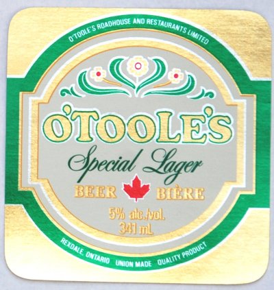 o'toole's beer label
