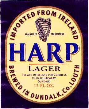 harp beer label