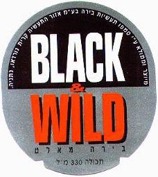 black and wild beer label