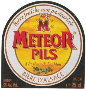 meteor pils beer label