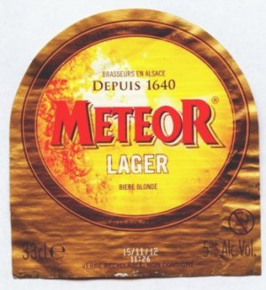 meteor lager beer label