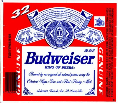 budweiser beer label