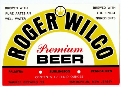 roger wilco beer label
